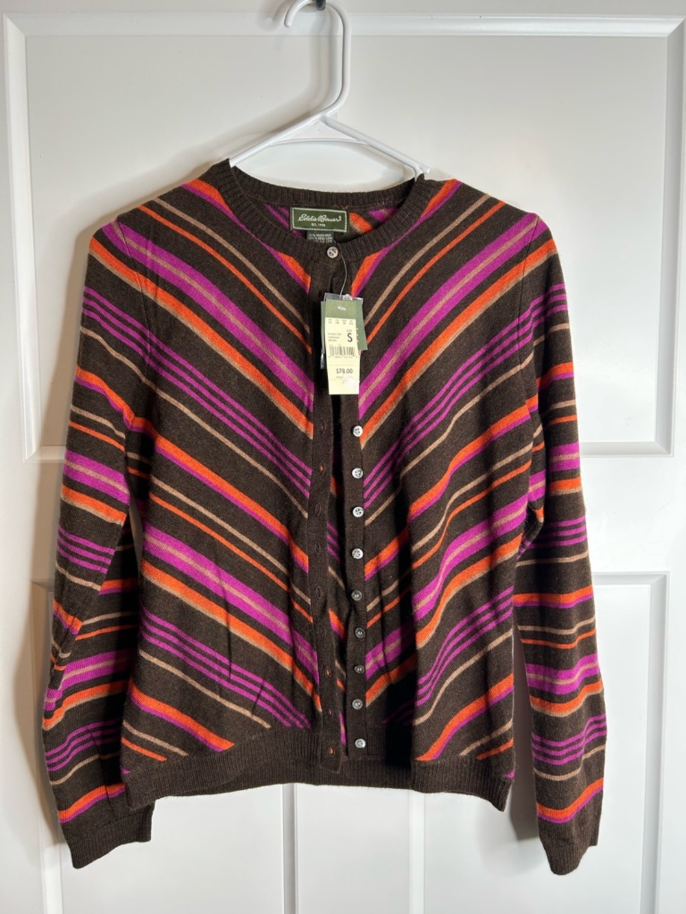 Eddie Bauer Women’s Small Merino Wool Cardigan Sweater Multi Color 5304